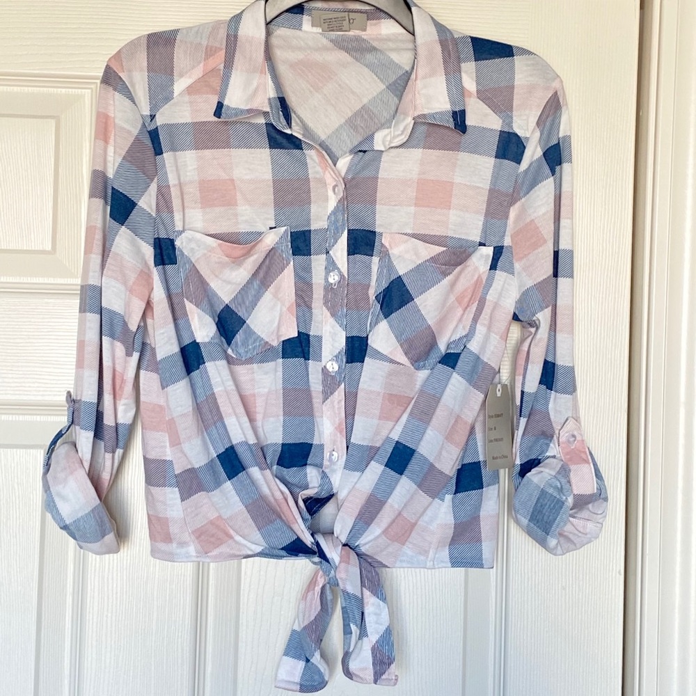 Plaid Button Down Top